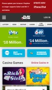 How playnow.com looks like on a mobile device such as an iPhone.
