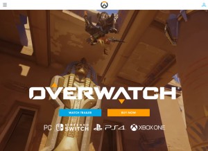How playoverwatch.com looks like on a tablet such as an iPad.