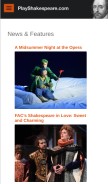 How playshakespeare.com looks like on a mobile device such as an iPhone.