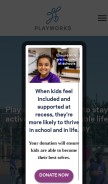How playworks.org looks like on a mobile device such as an iPhone.