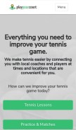 How playyourcourt.com looks like on a mobile device such as an iPhone.