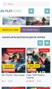How playzona.org looks like on a mobile device such as an iPhone.