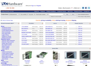 How plchardware.com looks like on a tablet such as an iPad.