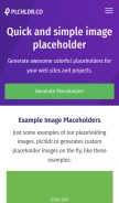 How plchldr.co looks like on a mobile device such as an iPhone.