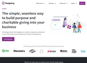 How pledgeling.com looks like on a tablet such as an iPad.
