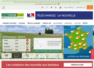 How pleinchamp.com looks like on a tablet such as an iPad.