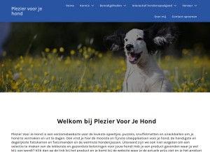 How pleziervoorjehond.nl looks like on a tablet such as an iPad.