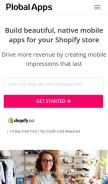 How plobalapps.com looks like on a mobile device such as an iPhone.
