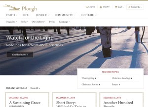 How plough.com looks like on a tablet such as an iPad.