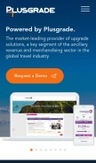How plusgrade.com looks like on a mobile device such as an iPhone.