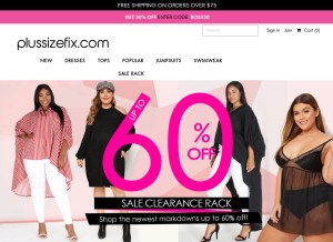 How plussizefix.com looks like on a tablet such as an iPad.