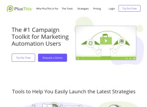 How plusthis.com looks like on a tablet such as an iPad.