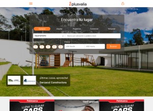 How plusvalia.com looks like on a tablet such as an iPad.