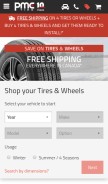 How pmctire.com looks like on a mobile device such as an iPhone.