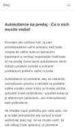 How pneu-central.cz looks like on a mobile device such as an iPhone.