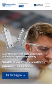 How pneumatiskcylinder.se looks like on a mobile device such as an iPhone.