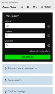 How pneus-online.fr looks like on a mobile device such as an iPhone.