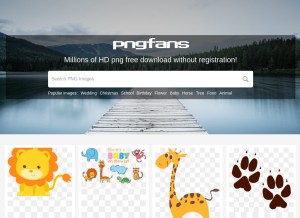 How pngfans.com looks like on a tablet such as an iPad.