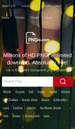 How pngio.com looks like on a mobile device such as an iPhone.