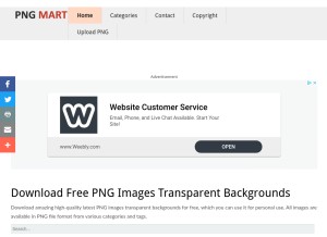How pngmart.com looks like on a tablet such as an iPad.