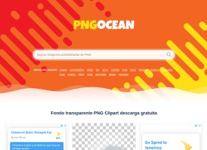How pngocean.com looks like on a tablet such as an iPad.