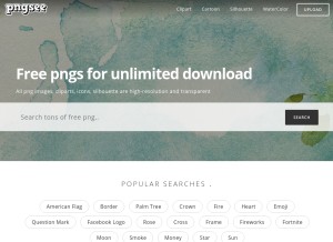 How pngsee.com looks like on a tablet such as an iPad.
