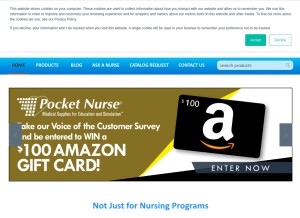 How pocketnurse.com looks like on a tablet such as an iPad.