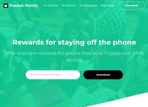 How pocketpoints.com looks like on a tablet such as an iPad.