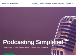 How podcastinsights.com looks like on a tablet such as an iPad.