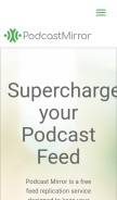 How podcastmirror.com looks like on a mobile device such as an iPhone.