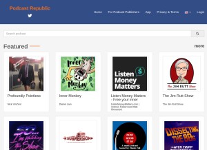 How podcastrepublic.net looks like on a tablet such as an iPad.