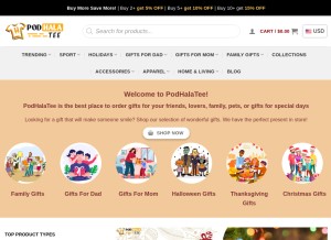 How podhalatee.com looks like on a tablet such as an iPad.