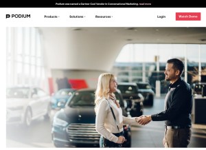 How podium.com looks like on a tablet such as an iPad.