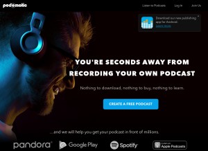 How podomatic.com looks like on a tablet such as an iPad.
