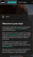How poe.ninja looks like on a mobile device such as an iPhone.