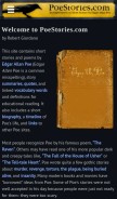 How poestories.com looks like on a mobile device such as an iPhone.