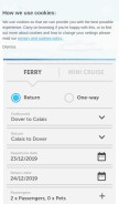 How poferries.com looks like on a mobile device such as an iPhone.