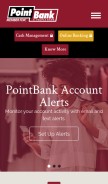 How pointbank.com looks like on a mobile device such as an iPhone.