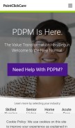 How pointclickcare.com looks like on a mobile device such as an iPhone.