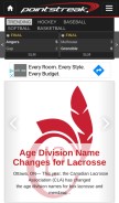 How pointstreak.com looks like on a mobile device such as an iPhone.