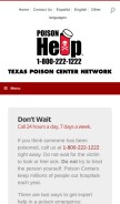 How poisoncontrol.org looks like on a mobile device such as an iPhone.