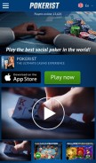 How pokerist.com looks like on a mobile device such as an iPhone.