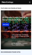 How pokerlistings.com looks like on a mobile device such as an iPhone.