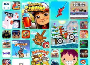 How poki.nl looks like on a tablet such as an iPad.