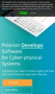 How polarion.com looks like on a mobile device such as an iPhone.
