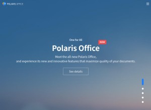 How polarisoffice.com looks like on a tablet such as an iPad.