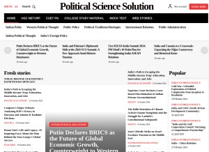 How politicalsciencesolution.com looks like on a tablet such as an iPad.