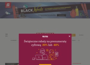 How polityka.pl looks like on a tablet such as an iPad.