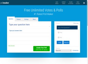 How poll-maker.com looks like on a tablet such as an iPad.