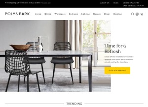How polyandbark.com looks like on a tablet such as an iPad.
